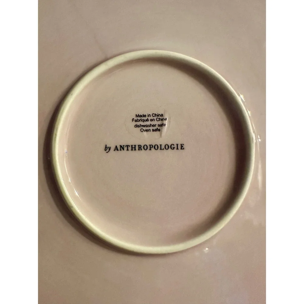 RARE Anthropologie Faye Pie Dish 3D Butterfly Ladybug Snail Pink Stoneware HTF